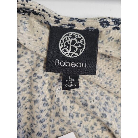 NWT Bobeau Beige Ditsy All Over Floral Print Wrap Sleeveless Top Women's Size L - Picture 5 of 5
